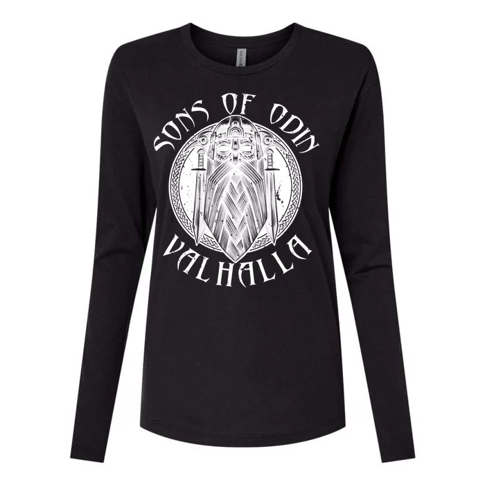 Son Of Odin Valhalla Womens Cotton Relaxed Long Sleeve T-Shirt