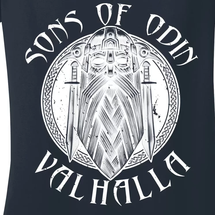 Son Of Odin Valhalla Women's V-Neck T-Shirt