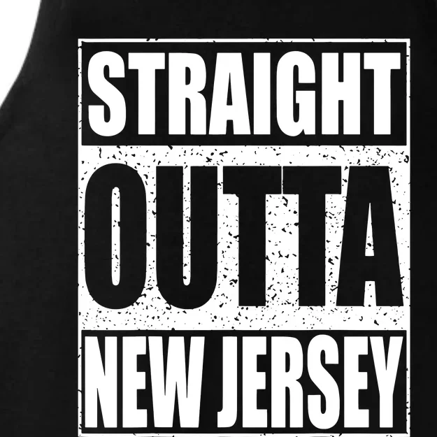 Straight Outta New Jersey Patriotic New Jersey State Ladies Tri-Blend Wicking Tank