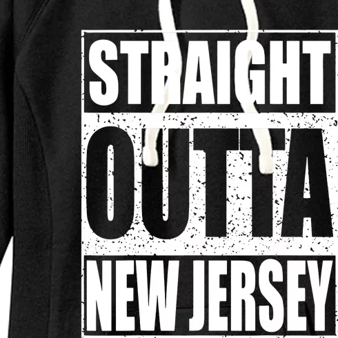 Straight Outta New Jersey Patriotic New Jersey State Women's Fleece Hoodie