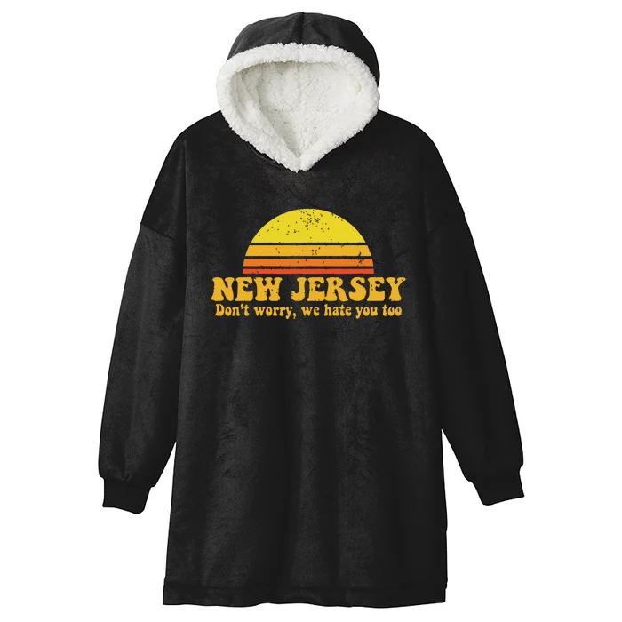 State Of New Jersey Funny Vintage Slogan Retro Souvenir Gift Hooded Wearable Blanket