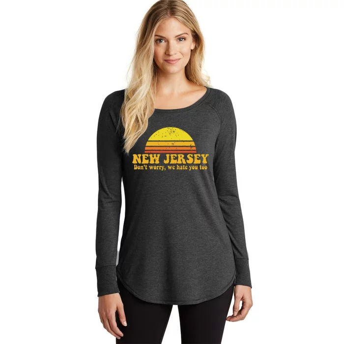 State Of New Jersey Funny Vintage Slogan Retro Souvenir Gift Women's Perfect Tri Tunic Long Sleeve Shirt