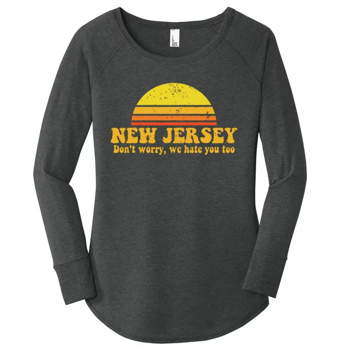 State Of New Jersey Funny Vintage Slogan Retro Souvenir Gift Women's Perfect Tri Tunic Long Sleeve Shirt