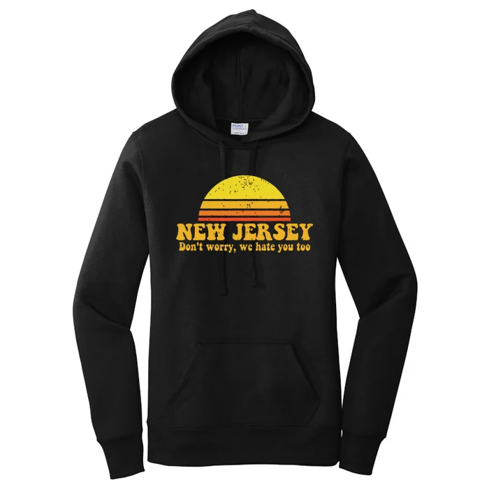 State Of New Jersey Funny Vintage Slogan Retro Souvenir Gift Women's Pullover Hoodie