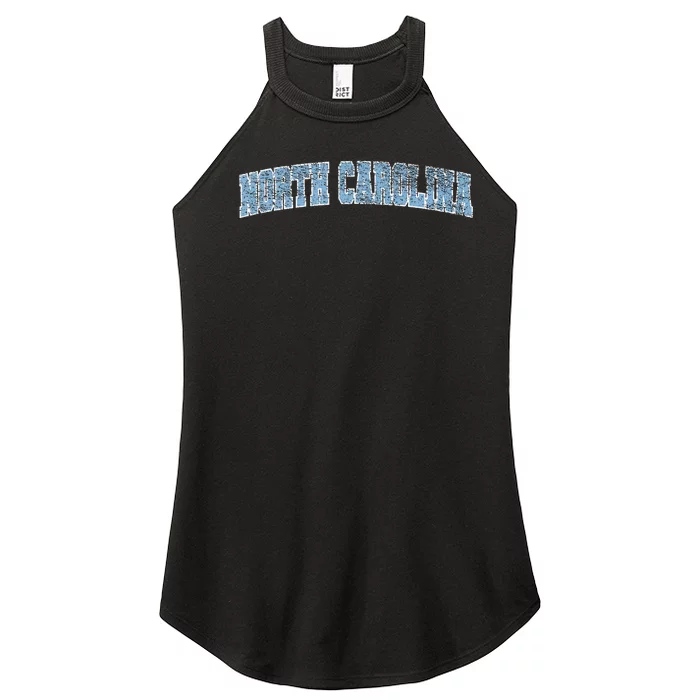 State Of North Carolina Varsity Style Faded Women’s Perfect Tri Rocker Tank