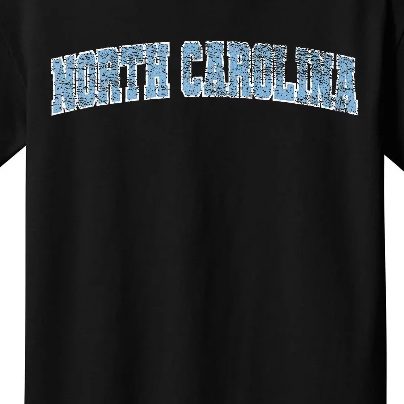 State Of North Carolina Varsity Style Faded Kids T-Shirt