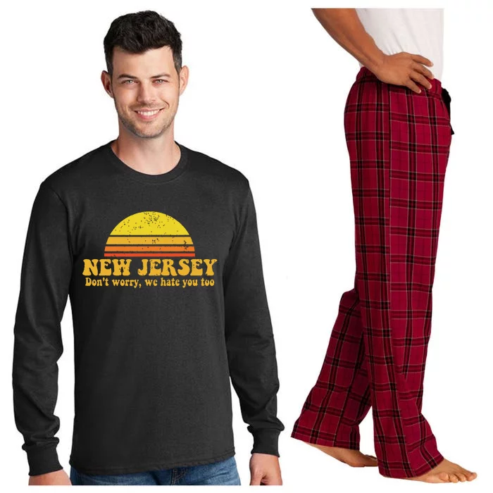 State Of New Jersey Funny Vintage Slogan Retro Souvenir Gift Long Sleeve Pajama Set