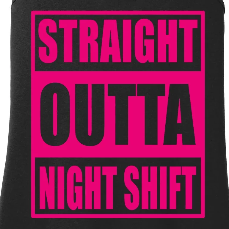 Straight Outta Night Shift Funny Night Worker Gift Ladies Essential Tank