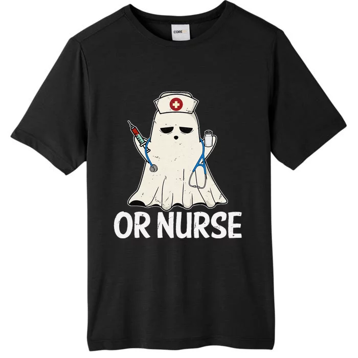 Spooky Or Nurse Boo Ghost Halloween Nurse Crubs ChromaSoft Performance T-Shirt