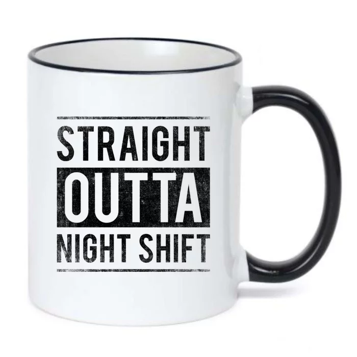 Straight Outta Night Shift Nurse Great Gift Black Color Changing Mug