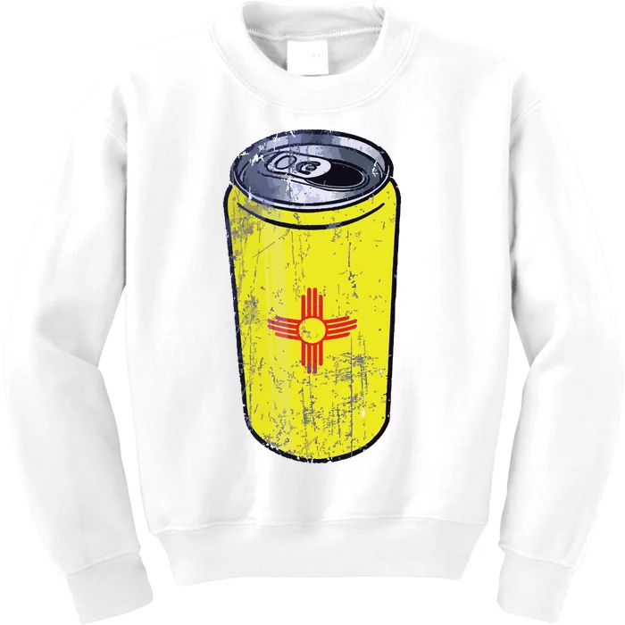 State Of New Mexico Flag Beer Can Drinking Craft Beer Kids Sweatshirt