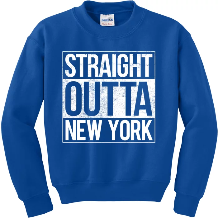 Straight Outta New York Gift Kids Sweatshirt