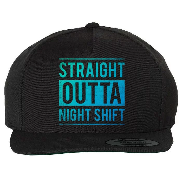 Straight Outta Night Shift Nurse Gift Wool Snapback Cap