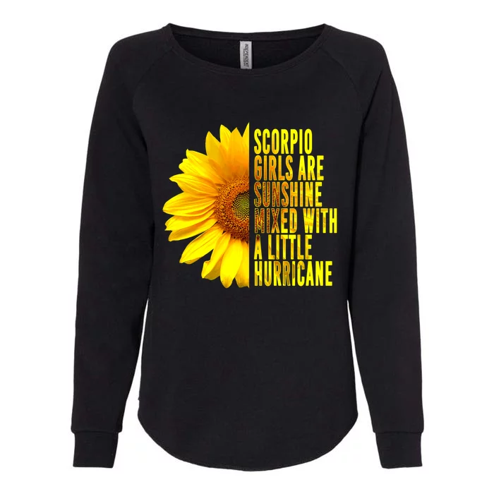 Scorpio October November Birthday Sunflower Queen Gift Womens California Wash Sweatshirt