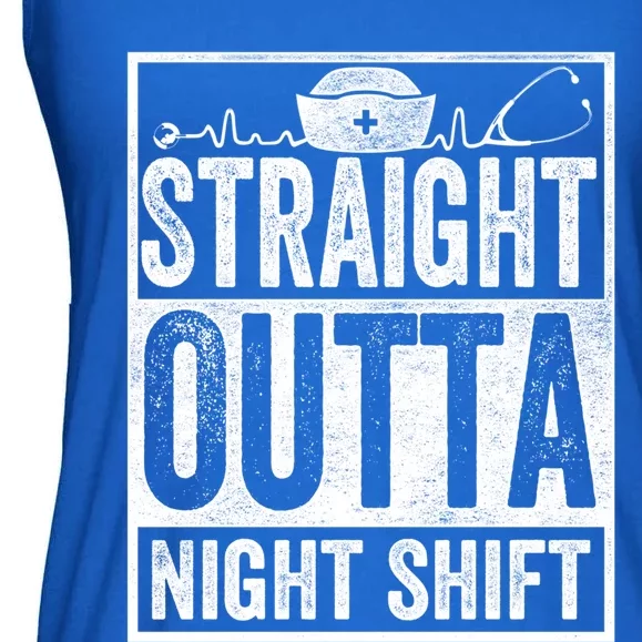 Straight Outta Night Shifgift Funny Stethoscope Nurse Gift Ladies Essential Flowy Tank