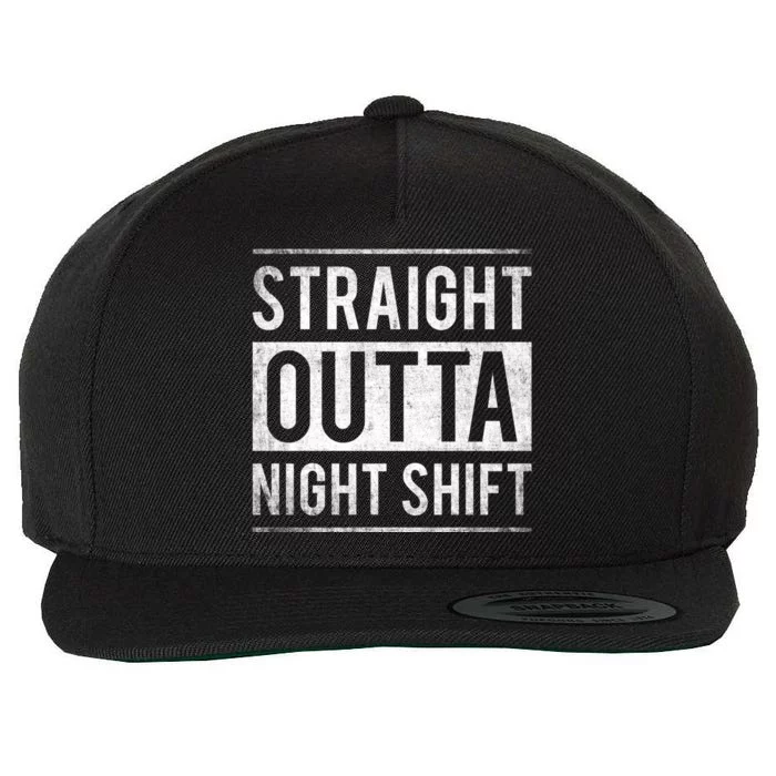 Straight Outta Night Shift Nurse Gift Wool Snapback Cap