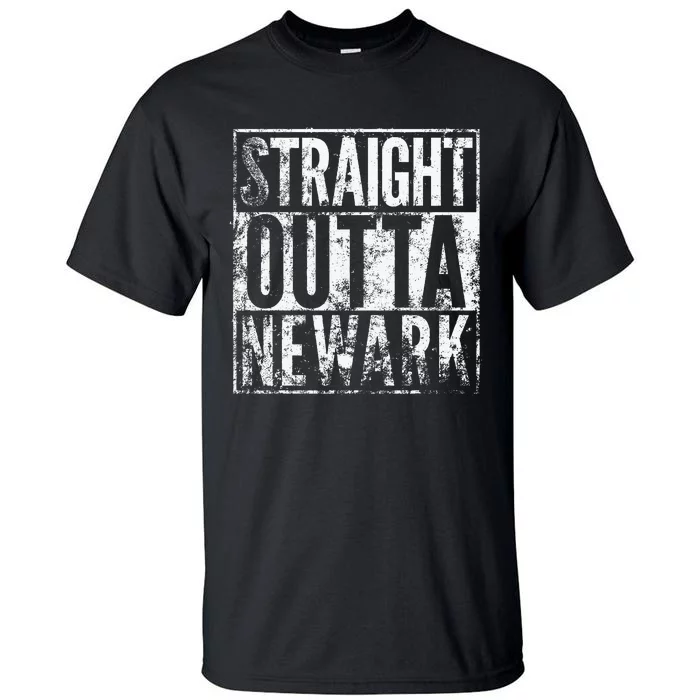 Straight Outta Newark New Jersey Distressed Effect Tall T-Shirt