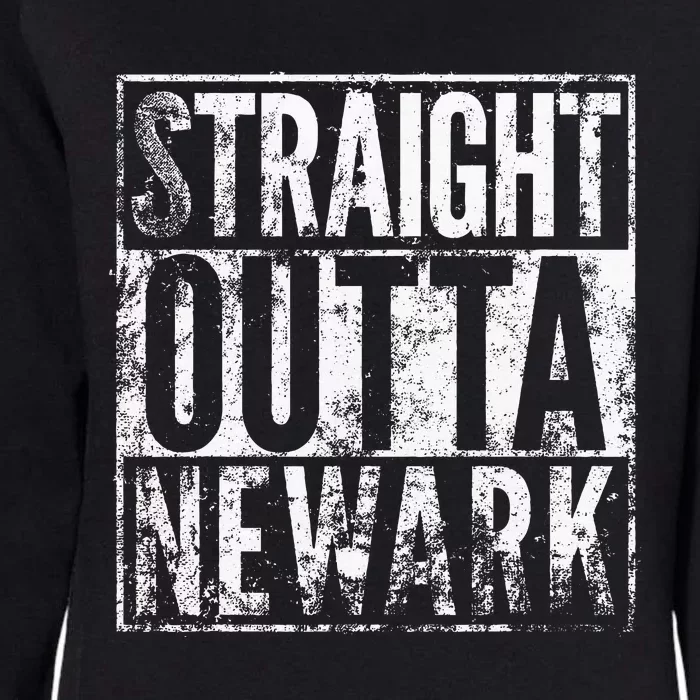 Straight Outta Newark New Jersey Distressed Effect Womens California Wash Sweatshirt