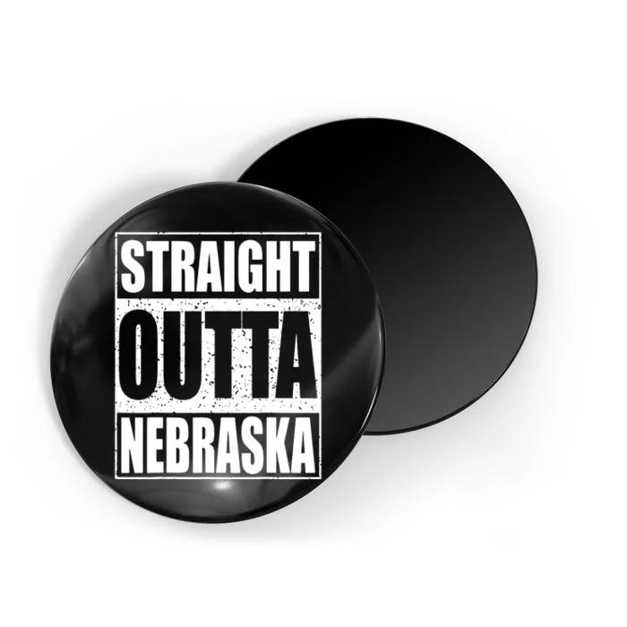 Straight Outta Nebraska Patriotic Nebraska State Magnet