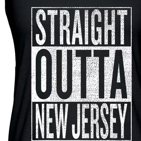 Straight Outta New Jersey Great Travel & Gift Idea Ladies Essential Flowy Tank