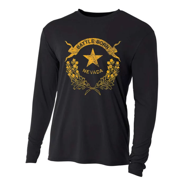 STATE OF NEVADA FLAG LAS VEGAS RENO LAKE TAHOE CARSON Cooling Performance Long Sleeve Crew