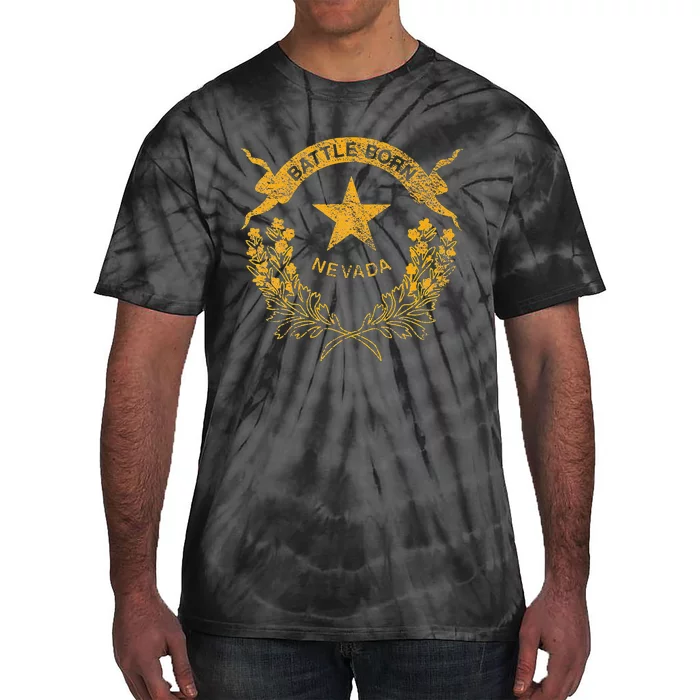 STATE OF NEVADA FLAG LAS VEGAS RENO LAKE TAHOE CARSON Tie-Dye T-Shirt