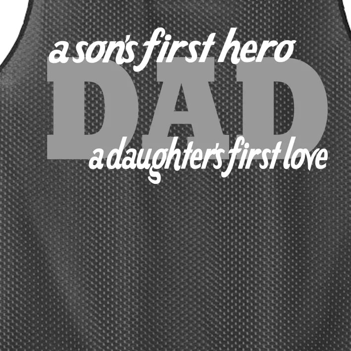 Son's First Hero Daughter's First Love Dad Mesh Reversible Basketball Jersey Tank