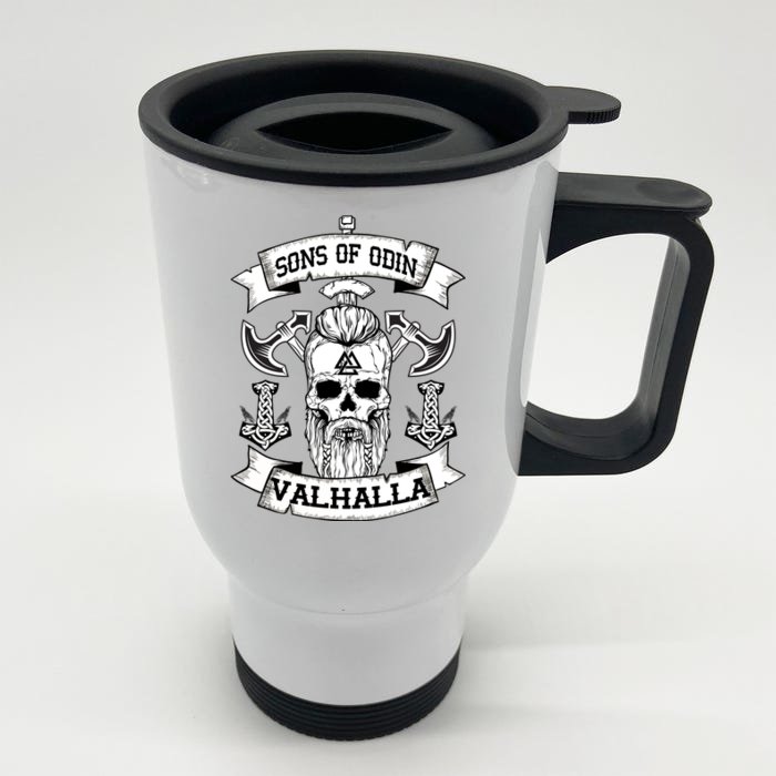 Sons Of Odin Valhalla Front & Back Stainless Steel Travel Mug