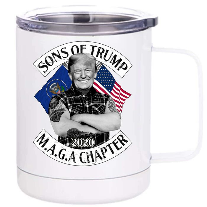 Sons of Trump 2020 MAGA Chapter Front & Back 12oz Stainless Steel Tumbler Cup