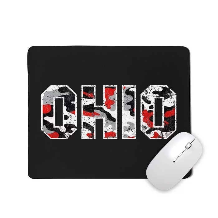 State Of Ohio Ohioan Trendy Distressed Camo Graphic Designs Mousepad