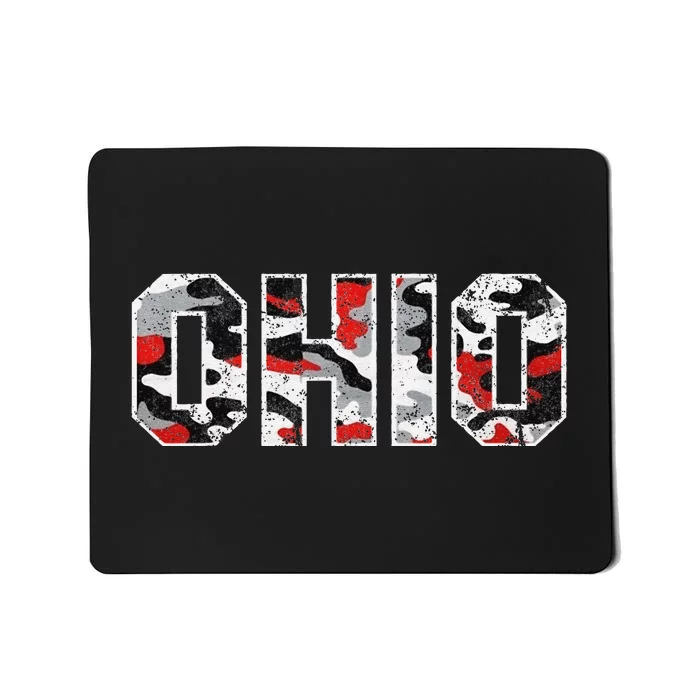 State Of Ohio Ohioan Trendy Distressed Camo Graphic Designs Mousepad