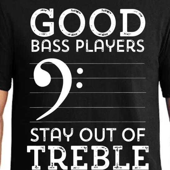 Stay Out Of Treble Funny Bass Player Bassist Music Bass Clef Pajama Set