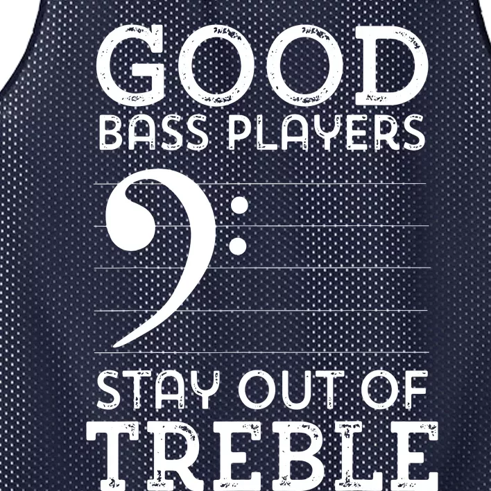 Stay Out Of Treble Funny Bass Player Bassist Music Bass Clef Mesh Reversible Basketball Jersey Tank