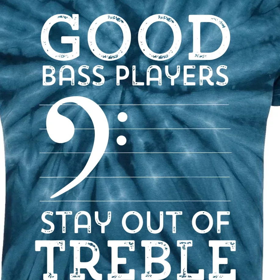 Stay Out Of Treble Funny Bass Player Bassist Music Bass Clef Kids Tie-Dye T-Shirt