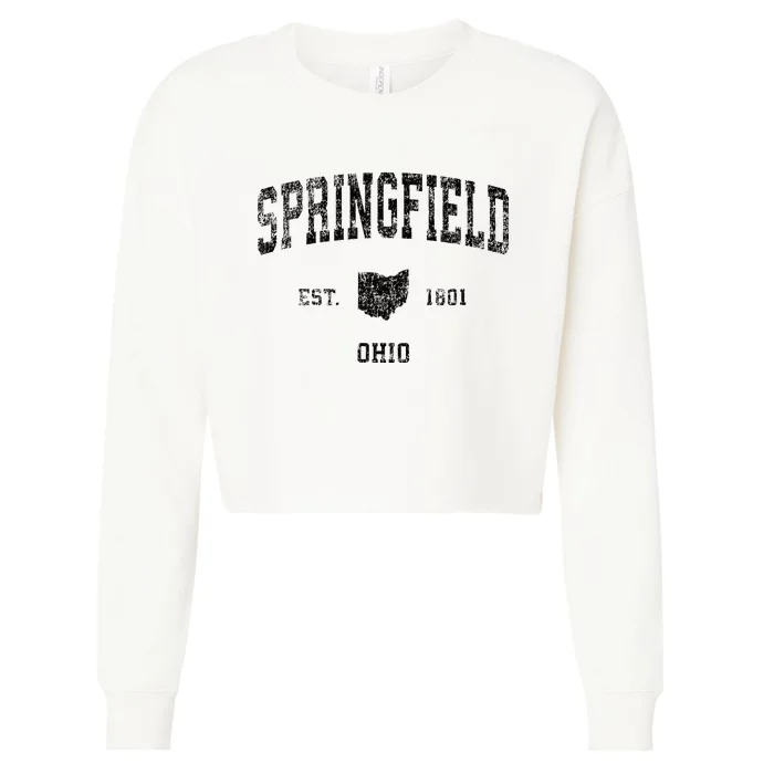 Springfield Ohio Oh Vintage Sports Cropped Pullover Crew