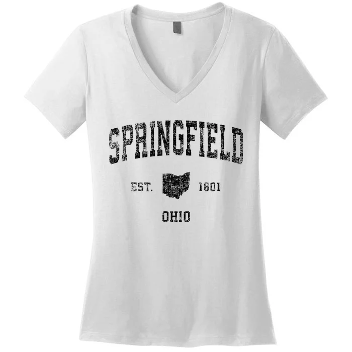 Springfield Ohio Oh Vintage Sports Women's V-Neck T-Shirt