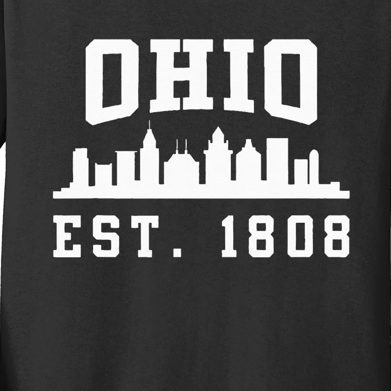 State Of Ohio Home State Lover Ohio Est. 1808 Kids Long Sleeve Shirt