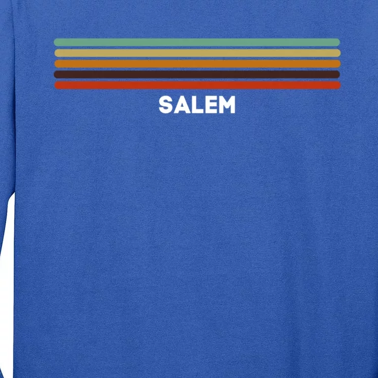 Salem Oregon Or Us Cities Of America Retro Funny Gift Tall Long Sleeve T-Shirt