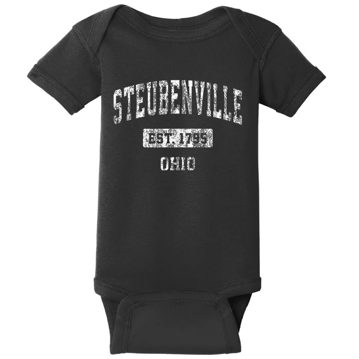 Steubenville Ohio Oh Vintage Sports Established Baby Bodysuit