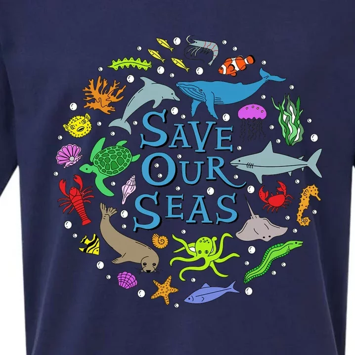 Save Our Oceans Seas Sea Creatures Sea Animals Protect Sueded Cloud Jersey T-Shirt