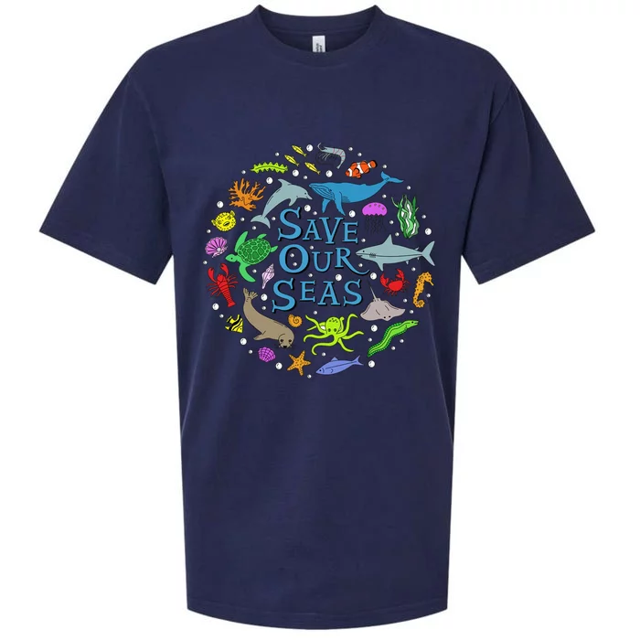 Save Our Oceans Seas Sea Creatures Sea Animals Protect Sueded Cloud Jersey T-Shirt