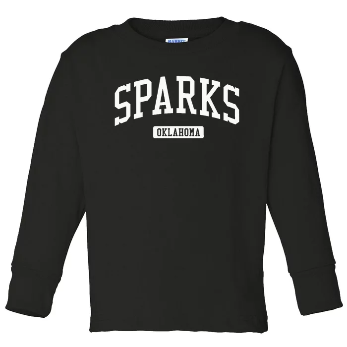 Sparks Oklahoma Ok Vintage Athletic Sports Design Toddler Long Sleeve Shirt