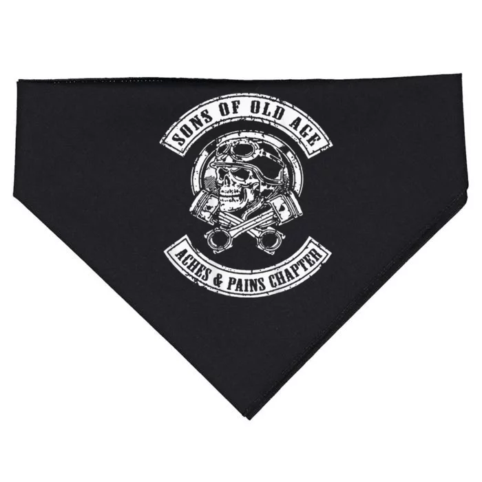 Sons Of Old Age Aches And Pains Chapter (On Back) USA-Made Doggie Bandana