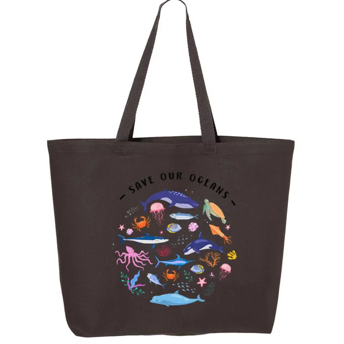 Save Our Oceans Seas Sea Creatures Sea Animals Protect 25L Jumbo Tote