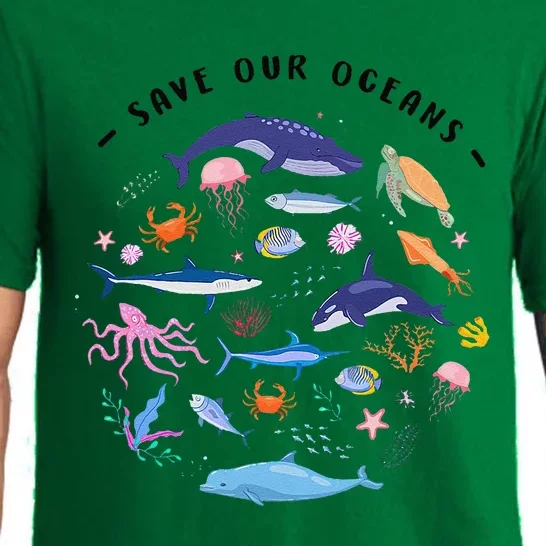 Save Our Oceans Seas Sea Creatures Sea Animals Protect Pajama Set