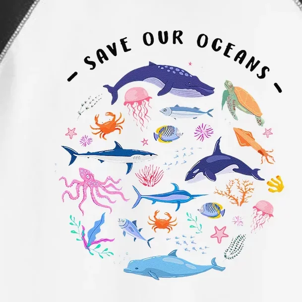 Save Our Oceans Seas Sea Creatures Sea Animals Protect Toddler Fine Jersey T-Shirt