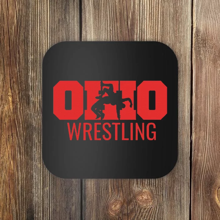 State Of Ohio Wrestling Freestyle Wrestler Gear Sports Coaster