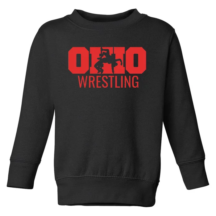 State Of Ohio Wrestling Freestyle Wrestler Gear Sports Toddler Sweatshirt