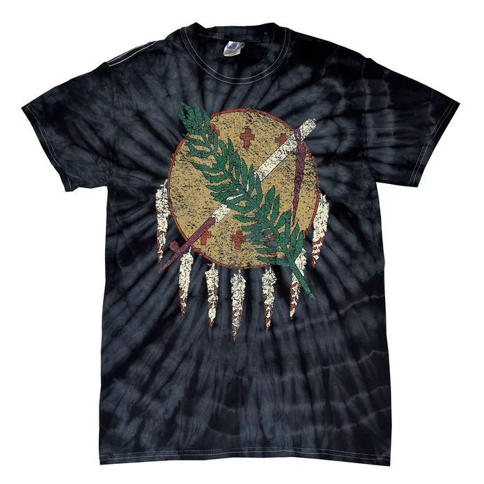 STATE OF OKLAHOMA FLAG OSAGE NATION SHIELD Tie-Dye T-Shirt