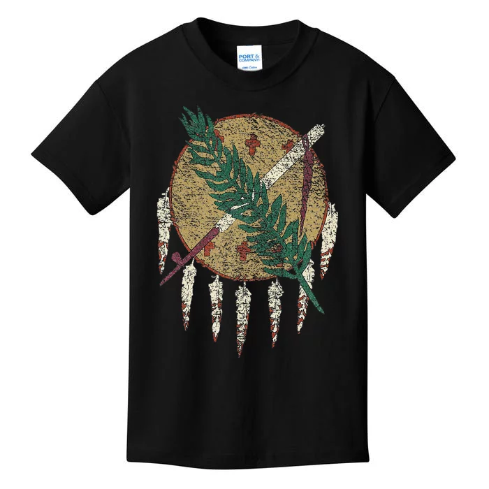 STATE OF OKLAHOMA FLAG OSAGE NATION SHIELD Kids T-Shirt